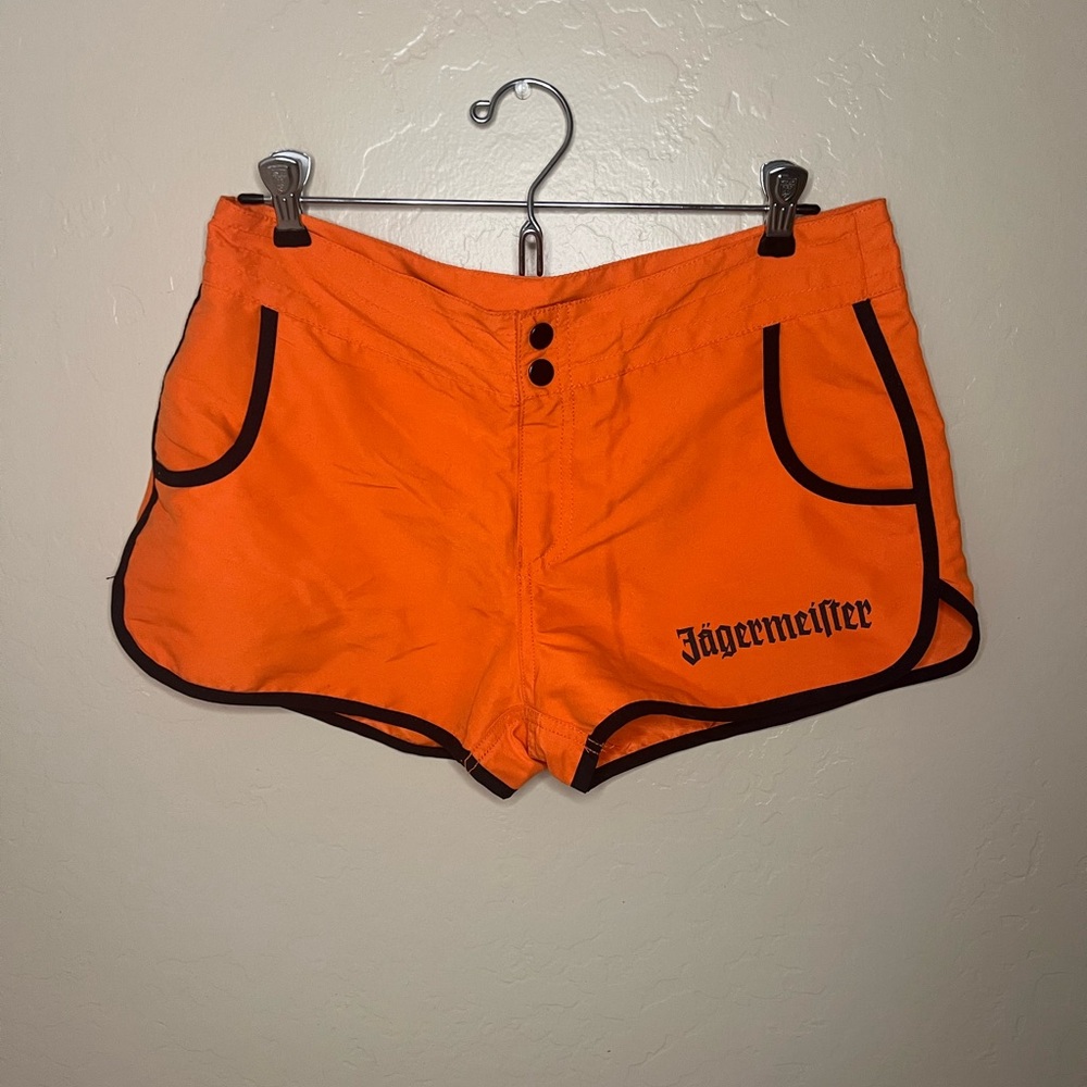 Jagermeister Women's Athletic Orange Shorts with Black Trim